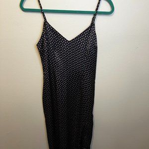 Abercrombie Black satin dress with small floral pattern